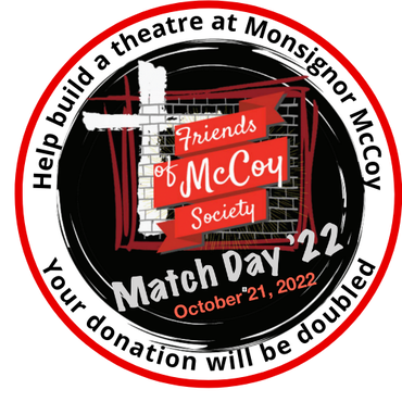 Friends of McCoy Society in red text on black background